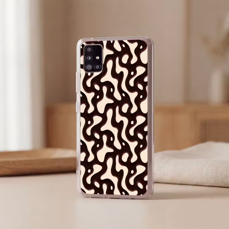 Organisch - Krachtig - Bruin Telefoonhoesje Samsung Galaxy A51 5G klein 373 -sfeer2