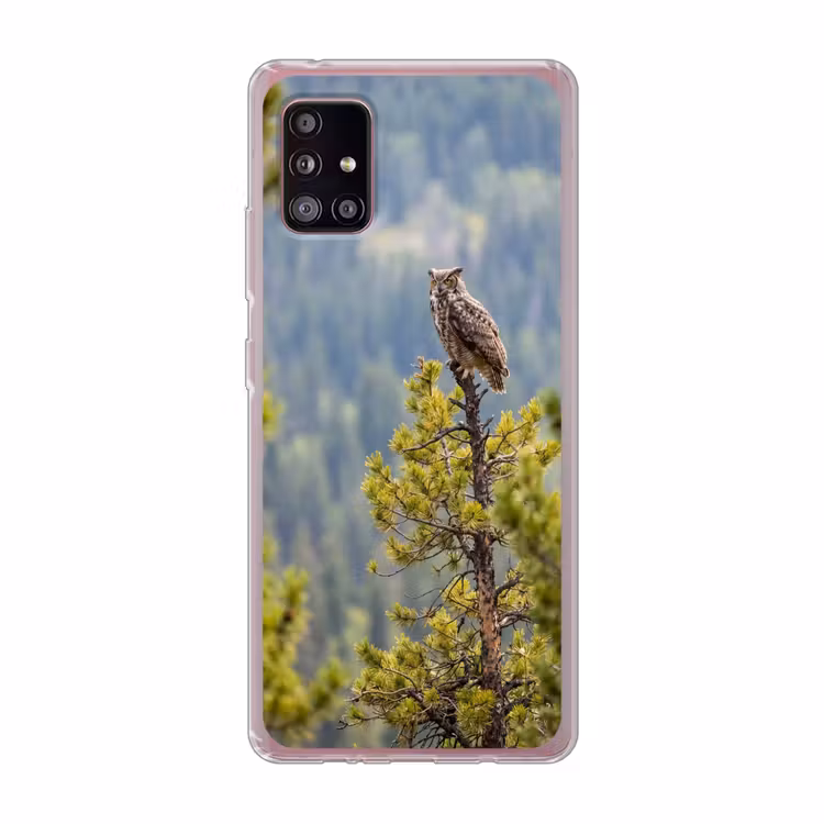 Uil - Oehoe - Bomen - Natuur Telefoonhoesje Samsung Galaxy A51 5G klein -3d