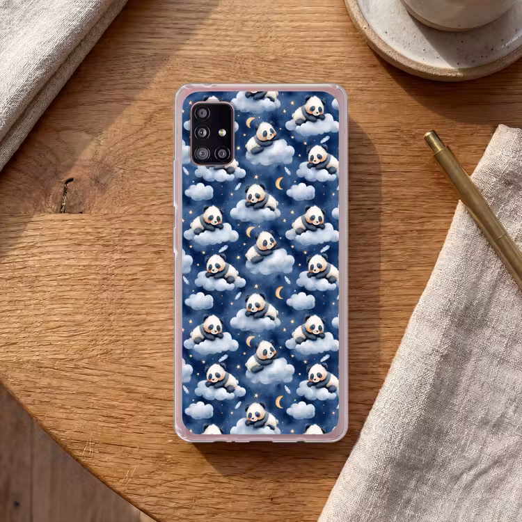 Panda's - Slapen - Blauw Telefoonhoesje Samsung Galaxy A51 5G klein 373 -sfeer1