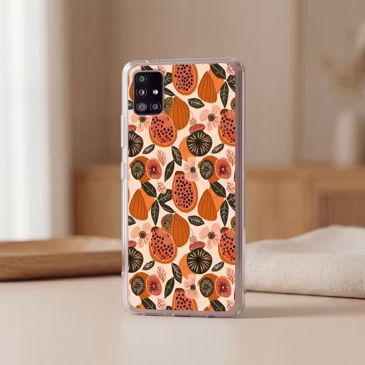 Papaja - Bloesem - Oranje Telefoonhoesje Samsung Galaxy A51 5G klein 373 -sfeer2