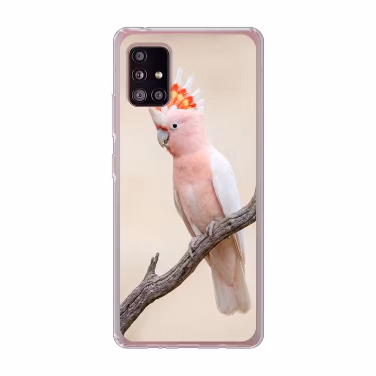 Papagaai - Tak - Roze Telefoonhoesje Samsung Galaxy A51 5G klein -3d