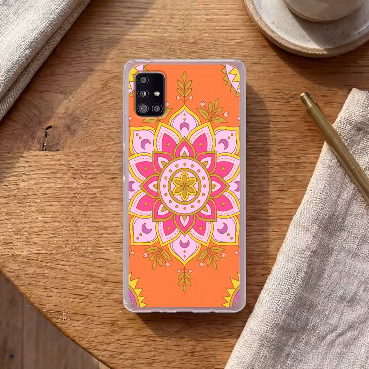 Patroon - Bloemmotief - Decoratie - Abstract - Roze Telefoonhoesje Samsung Galaxy A51 5G klein -sfeer1