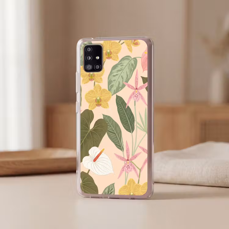 Patroon - Bloemen - Kleurrijk Telefoonhoesje Samsung Galaxy A51 5G klein -sfeer2