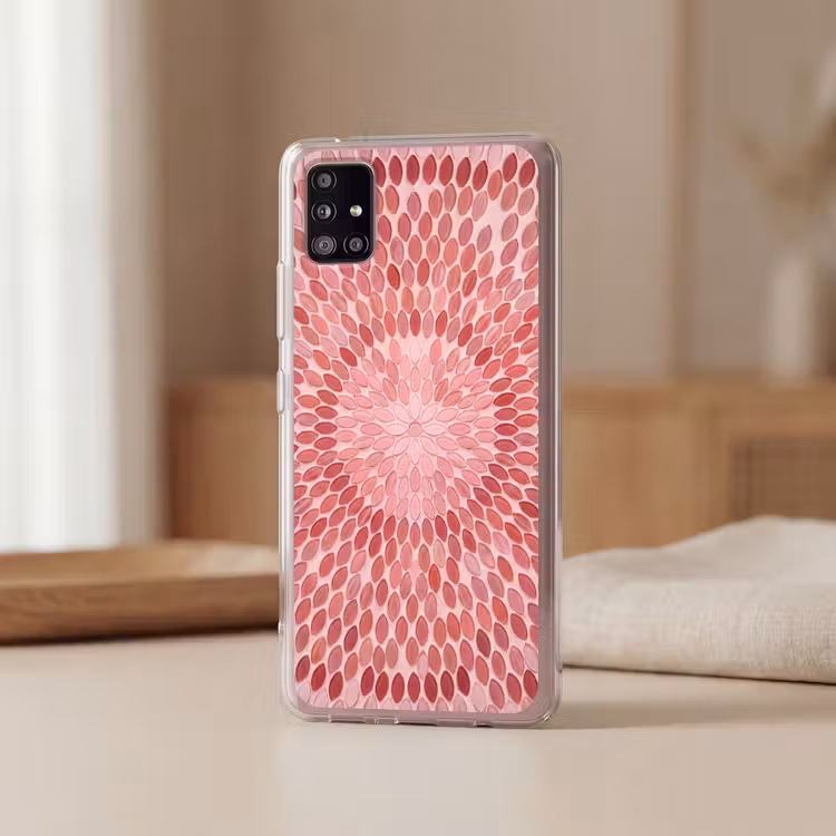 Patroon - Mozaïek - Ovaal - Abstract - Roze Telefoonhoesje Samsung Galaxy A51 5G klein -sfeer2