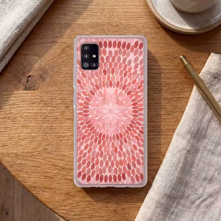 Patroon - Mozaïek - Ovaal - Abstract - Roze Telefoonhoesje Samsung Galaxy A51 5G klein -sfeer1