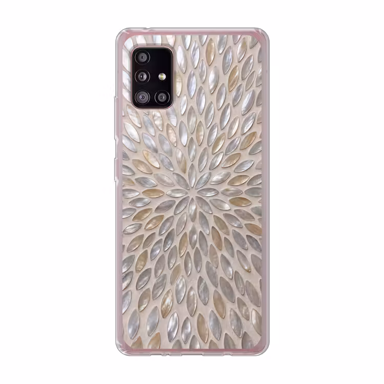 Patroon - Ovaal - Glanzend - Abstract - Beige Telefoonhoesje Samsung Galaxy A51 5G klein -3d