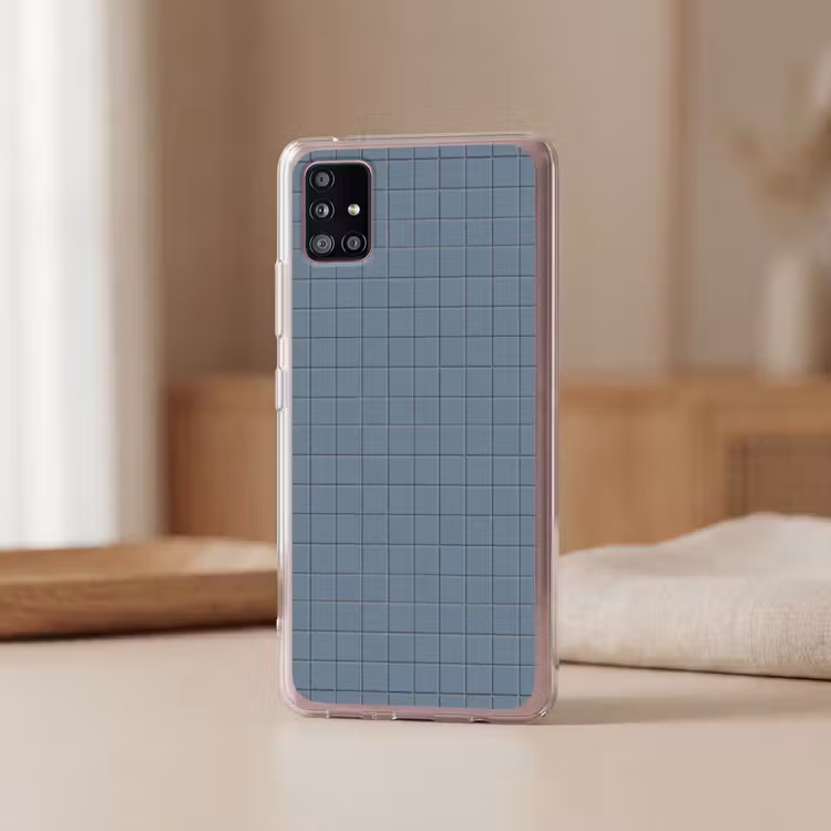 Patroon - Tegel - Blauwgrijs Telefoonhoesje Samsung Galaxy A51 5G klein 373 -sfeer2