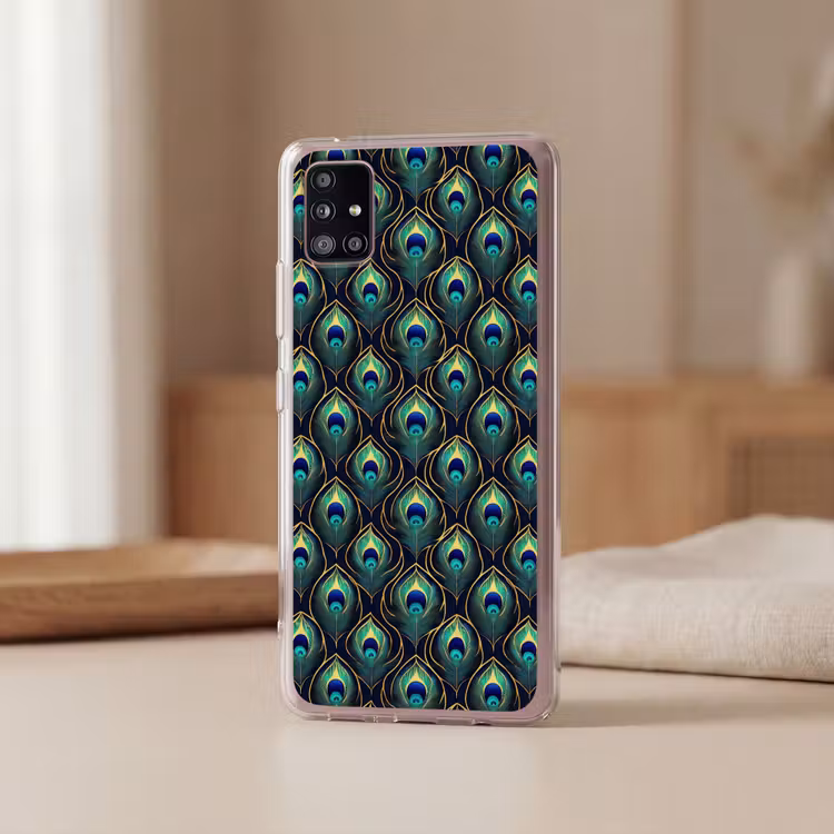 Pauw - Veren - Groen Telefoonhoesje Samsung Galaxy A51 5G klein 373 -sfeer2