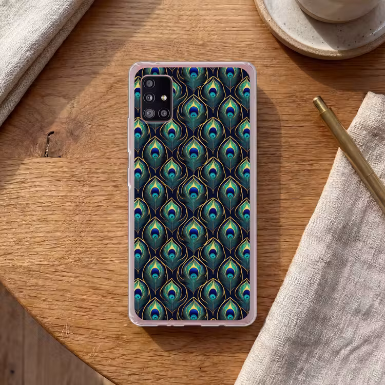 Pauw - Veren - Groen Telefoonhoesje Samsung Galaxy A51 5G klein 373 -sfeer1