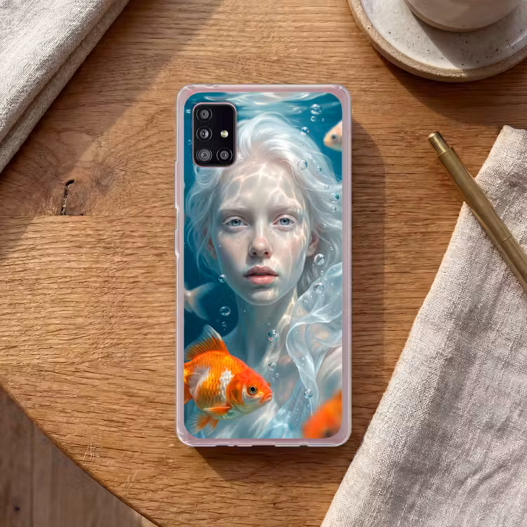 Mens - Onderwater - Vis - Modern - Blauw Telefoonhoesje Samsung Galaxy A51 5G klein -sfeer1