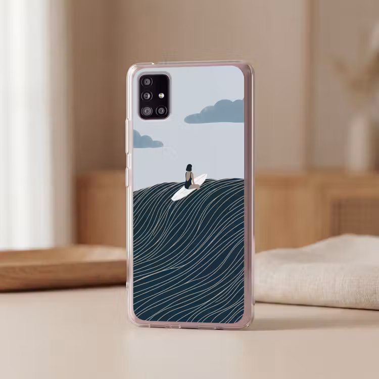 Persoon - Surfen - Oceaan - Natuur - Modern Telefoonhoesje Samsung Galaxy A51 5G klein -sfeer2