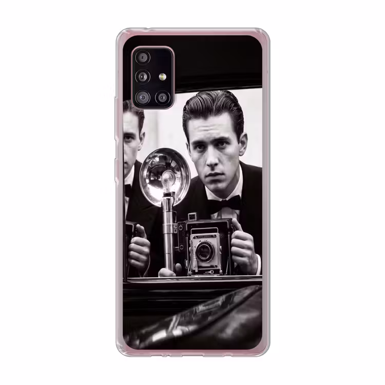 Fotograaf - Camera - Vintage - Journalistiek - Zwart-wit Telefoonhoesje Samsung Galaxy A51 5G klein -3d