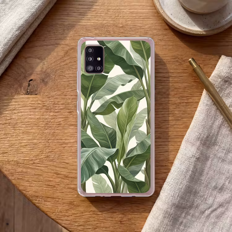 Planten - Bladeren - Tropisch - Groen Telefoonhoesje Samsung Galaxy A51 5G klein -sfeer1