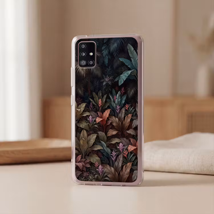 Planten - Tropisch - Jungle - Donker - Natuur Telefoonhoesje Samsung Galaxy A51 5G klein -sfeer2