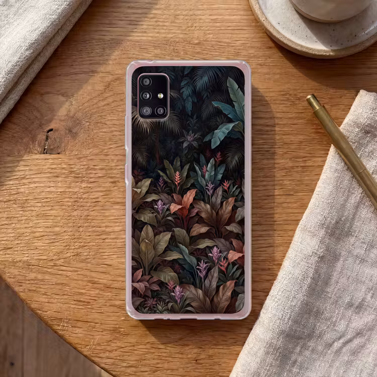 Planten - Tropisch - Jungle - Donker - Natuur Telefoonhoesje Samsung Galaxy A51 5G klein -sfeer1