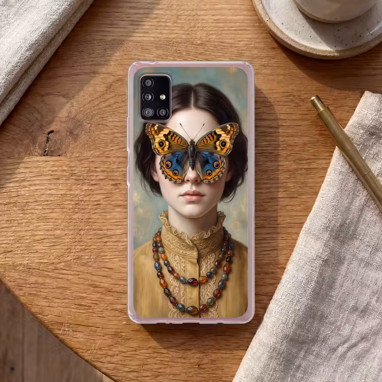 Portret - Vlinder - Kleurrijk Telefoonhoesje Samsung Galaxy A51 5G klein -sfeer1