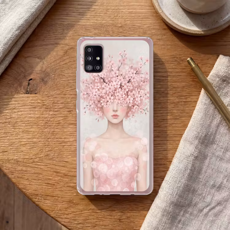 Portret - Kersenbloesem - Roze Telefoonhoesje Samsung Galaxy A51 5G klein -sfeer1