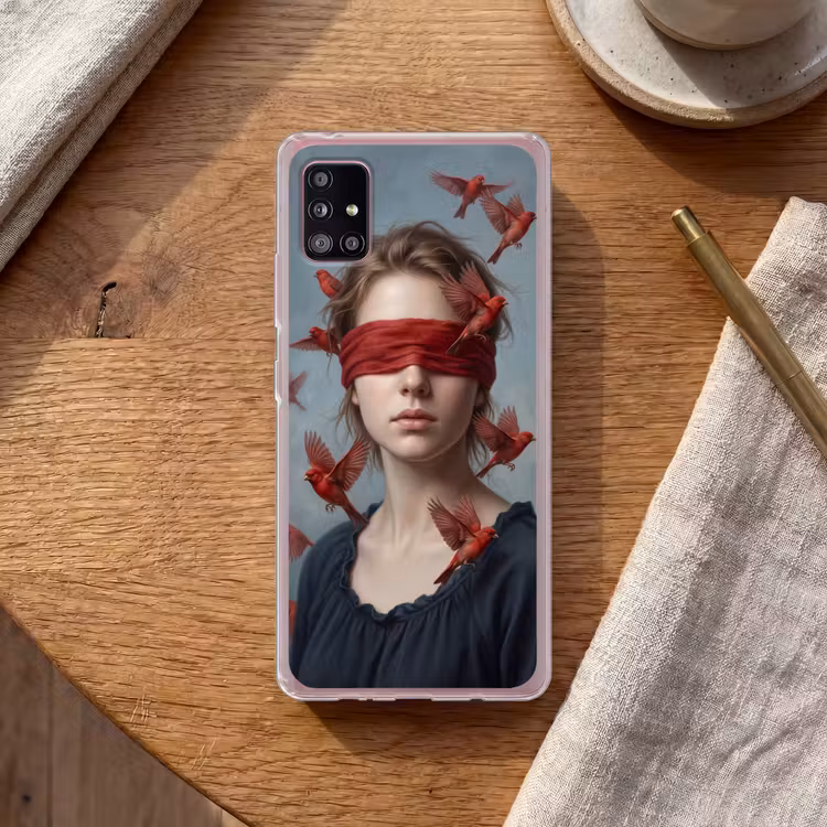 Portret - Krachtig - Rood Telefoonhoesje Samsung Galaxy A51 5G klein -sfeer1