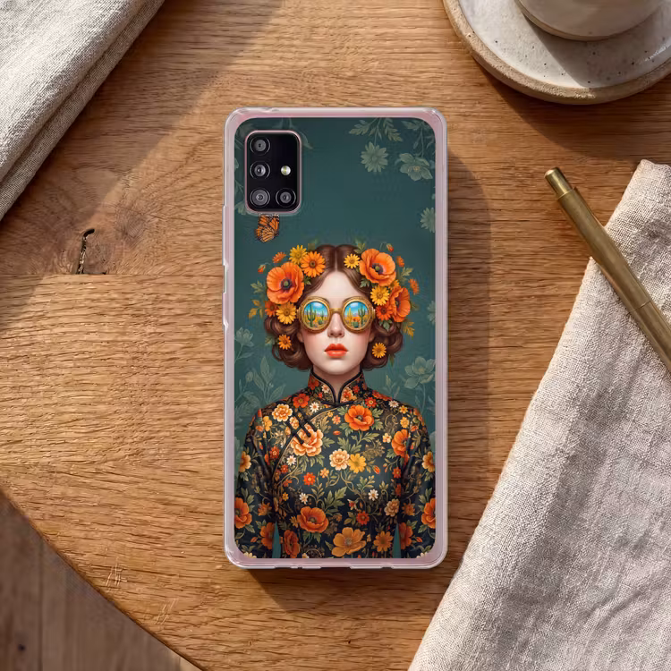 Portret - Vrouw - Kleurrijk - Expressief Telefoonhoesje Samsung Galaxy A51 5G klein -sfeer1