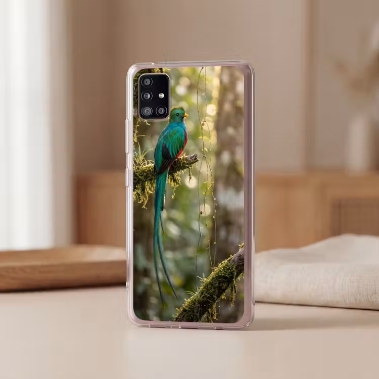 Quetzal - Jungle - Natuur - Groen Telefoonhoesje Samsung Galaxy A51 5G klein -sfeer2