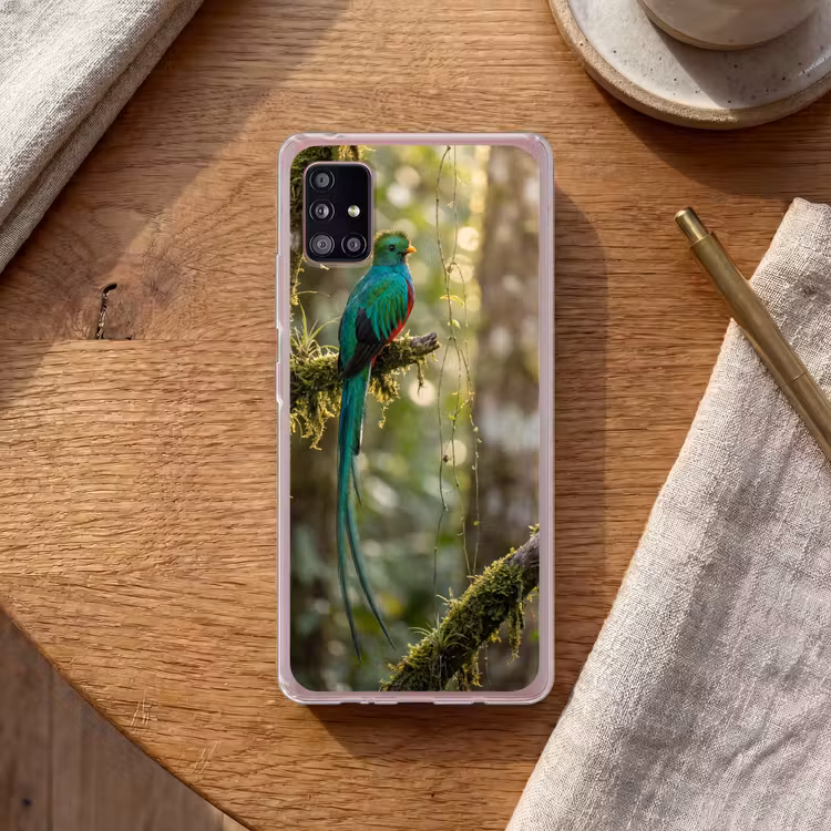Quetzal - Jungle - Natuur - Groen Telefoonhoesje Samsung Galaxy A51 5G klein -sfeer1