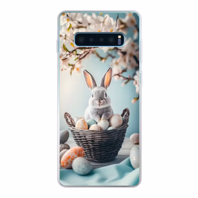 Konijn - Eieren - Mand Telefoonhoesje Samsung Galaxy S10 Lite klein -3d