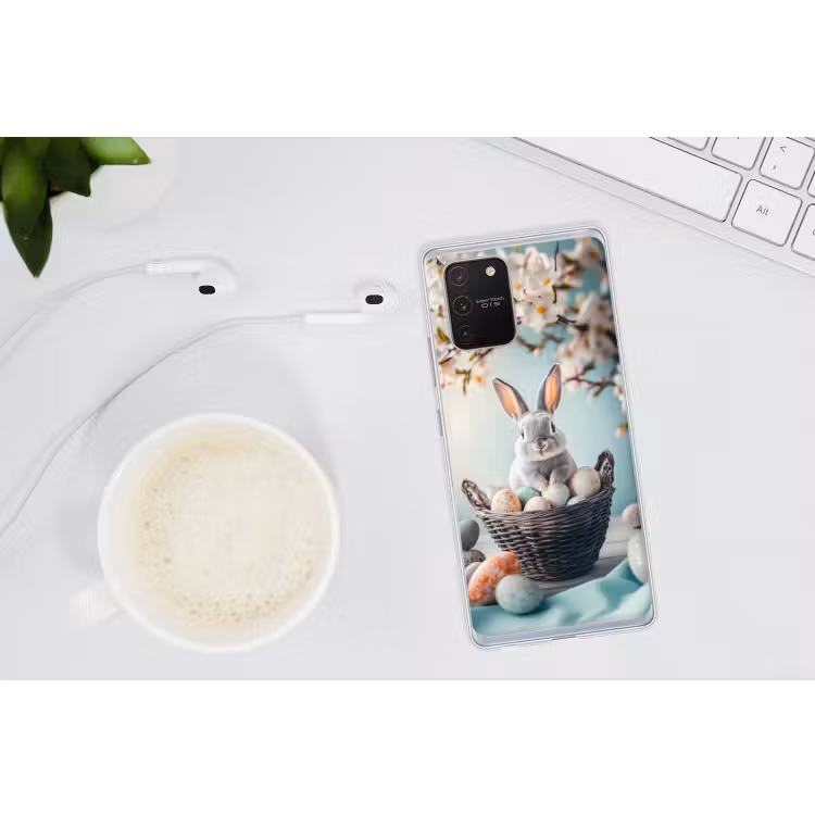 Konijn - Eieren - Mand Telefoonhoesje Samsung Galaxy S10 Lite klein -oordopS10Lite