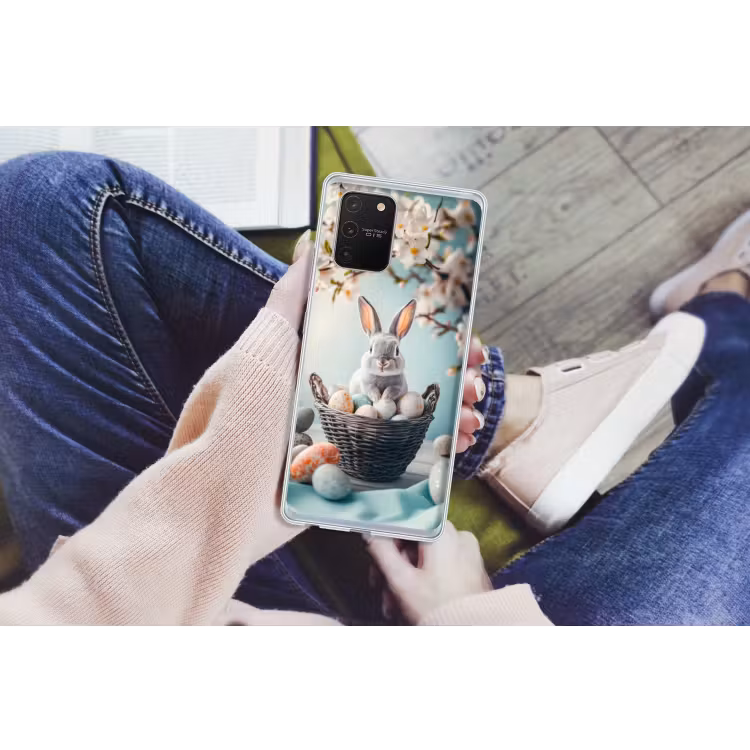 Konijn - Eieren - Mand Telefoonhoesje Samsung Galaxy S10 Lite klein -handS10Lite