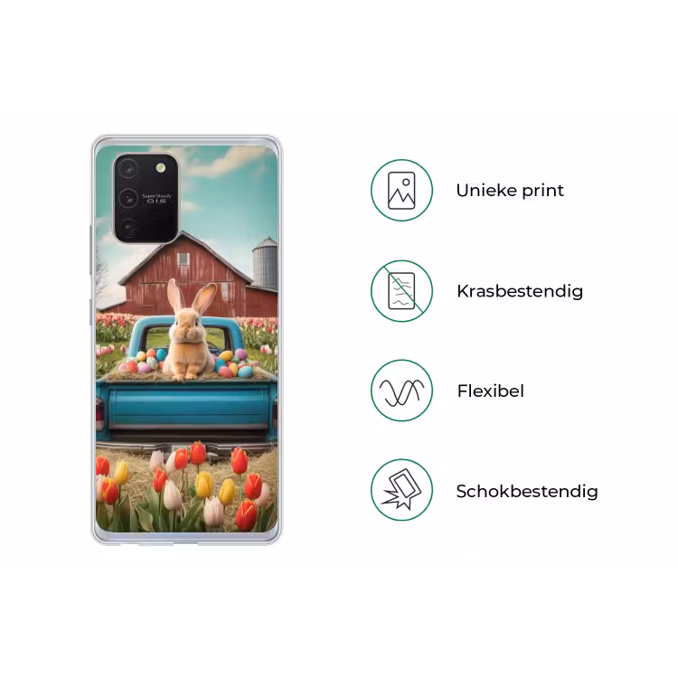 Konijn - Boerderij - Eieren Telefoonhoesje Samsung Galaxy S10 Lite klein -specsS10Lite