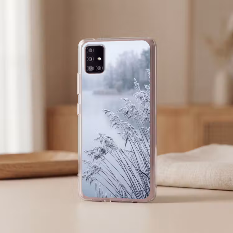 Riet - Bevroren - Winter - Natuur Telefoonhoesje Samsung Galaxy A51 5G klein -sfeer2