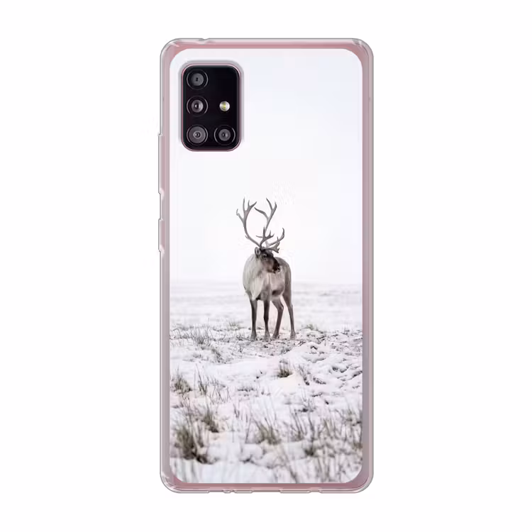 Rendier - Gewei - Sneeuw - Winter Telefoonhoesje Samsung Galaxy A51 5G klein -3d