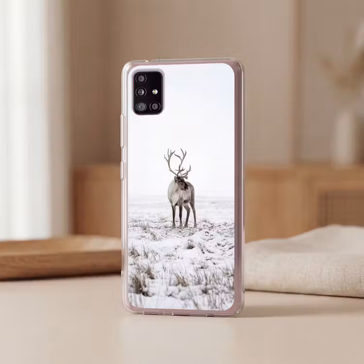 Rendier - Gewei - Sneeuw - Winter Telefoonhoesje Samsung Galaxy A51 5G klein -sfeer2