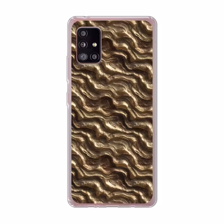 Reliëf - Golven - Abstract - Bronsgoud Telefoonhoesje Samsung Galaxy A51 5G klein 373 -3d
