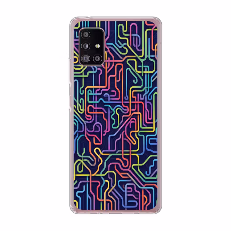 Retro - Abstract - Neon Telefoonhoesje Samsung Galaxy A51 5G klein -3d