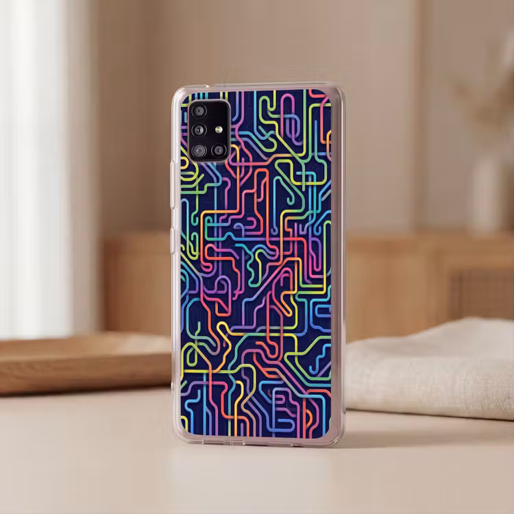 Retro - Abstract - Neon Telefoonhoesje Samsung Galaxy A51 5G klein -sfeer2