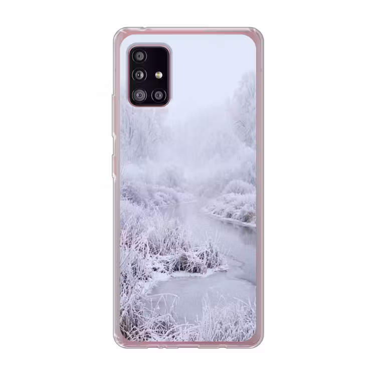 Rivier - Sneeuw - Bos - Winter - Schilderachtig Telefoonhoesje Samsung Galaxy A51 5G klein -3d