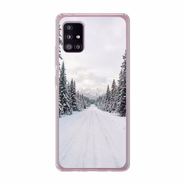 Weg - Sneeuw - Naaldbos - Winter - Avontuurlijk Telefoonhoesje Samsung Galaxy A51 5G klein -3d