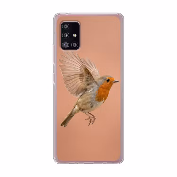Roodborst - Natuur - Roze Telefoonhoesje Samsung Galaxy A51 5G klein -3d