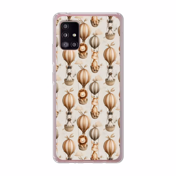 Safari - Luchtballonen - Taupe Telefoonhoesje Samsung Galaxy A51 5G klein 373 -3d