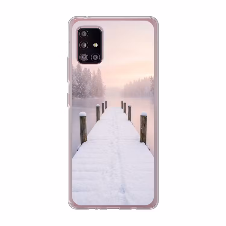 Steiger - Meer - Mist - Winter - Serene Telefoonhoesje Samsung Galaxy A51 5G klein -3d
