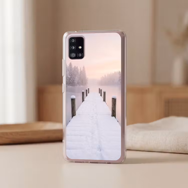 Steiger - Meer - Mist - Winter - Serene Telefoonhoesje Samsung Galaxy A51 5G klein -sfeer2