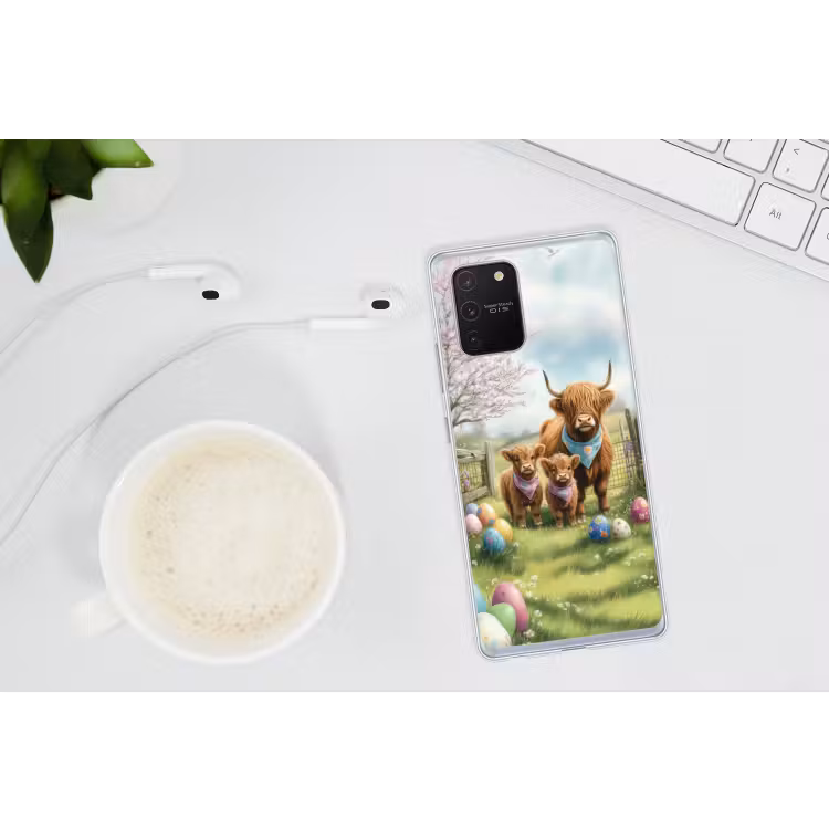 Schotsehooglanders - Paaseieren - Lente Telefoonhoesje Samsung Galaxy S10 Lite klein -oordopS10Lite