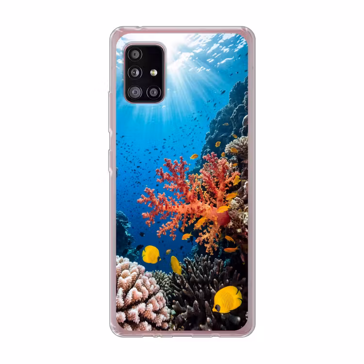 Zee - Koraalrif - Natuur - Levendig - Blauw Telefoonhoesje Samsung Galaxy A51 5G klein -3d