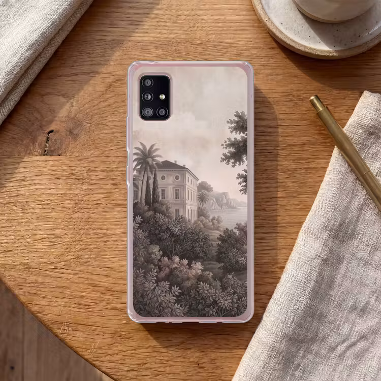Zee - Villa - Beige Telefoonhoesje Samsung Galaxy A51 5G klein -sfeer1