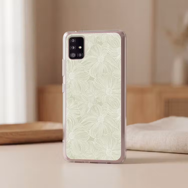 Sereen - Bloemen - Groen Telefoonhoesje Samsung Galaxy A51 5G klein 373 -sfeer2