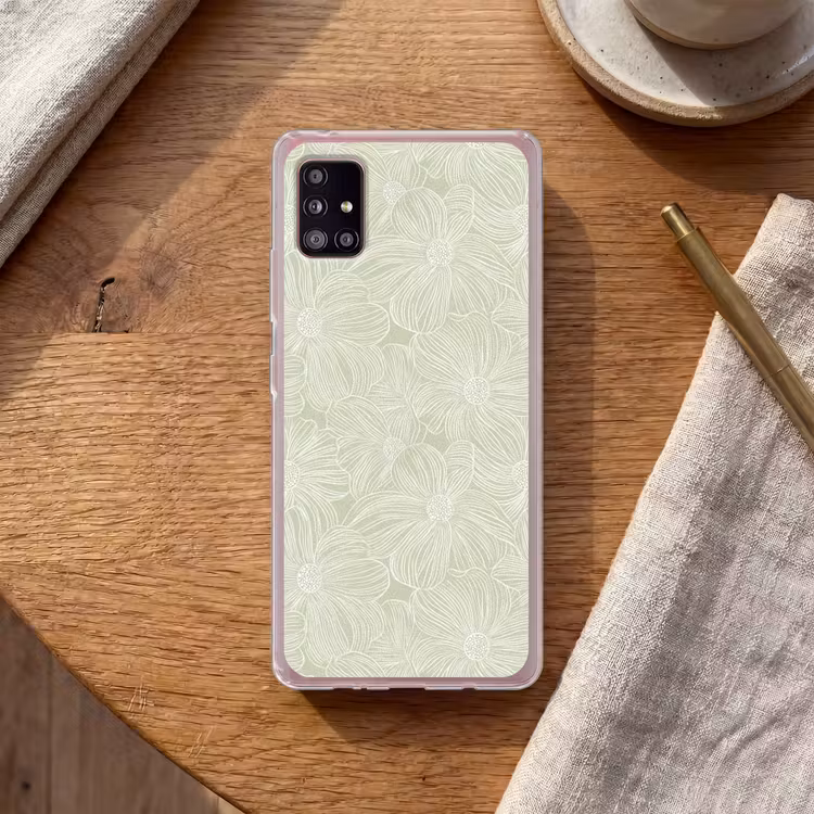Sereen - Bloemen - Groen Telefoonhoesje Samsung Galaxy A51 5G klein 373 -sfeer1