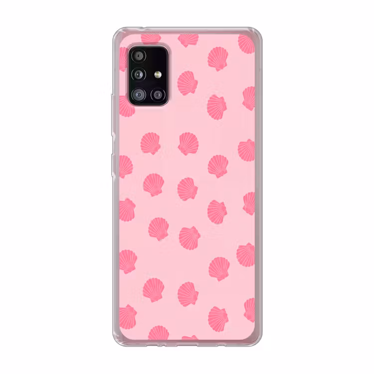 Schelp - Patroon - Zee - Modern - Roze Telefoonhoesje Samsung Galaxy A51 5G klein -3d