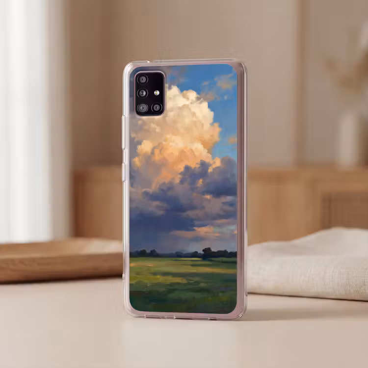 Lucht - Wolken - Landschap - Modern - Oranje Telefoonhoesje Samsung Galaxy A51 5G klein -sfeer2