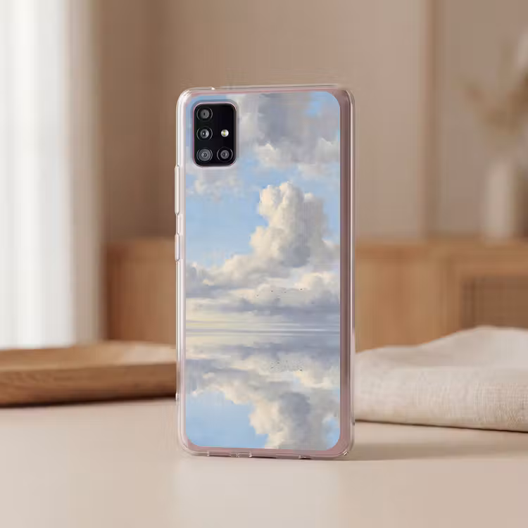 Lucht - Wolken - Natuur - Klassiek - Blauw Telefoonhoesje Samsung Galaxy A51 5G klein -sfeer2