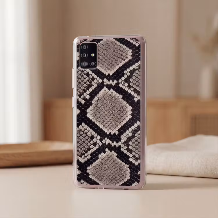 Slangenleer - Patroon - Beige Telefoonhoesje Samsung Galaxy A51 5G klein -sfeer2